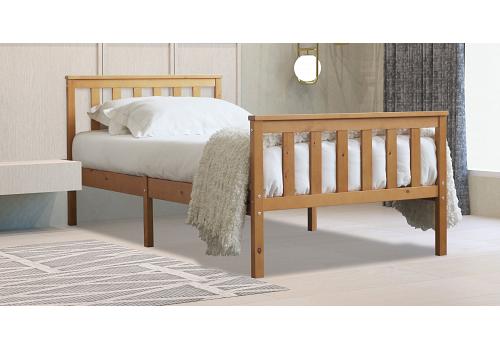 3ft Single Marnel Oak Wood Finish Bed Frame 1